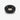 Black circular component with white label on a white background