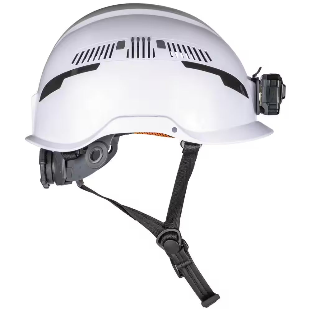 Safety Helmet, Type-2, Vented Class C, with Rechargeable Headlamp