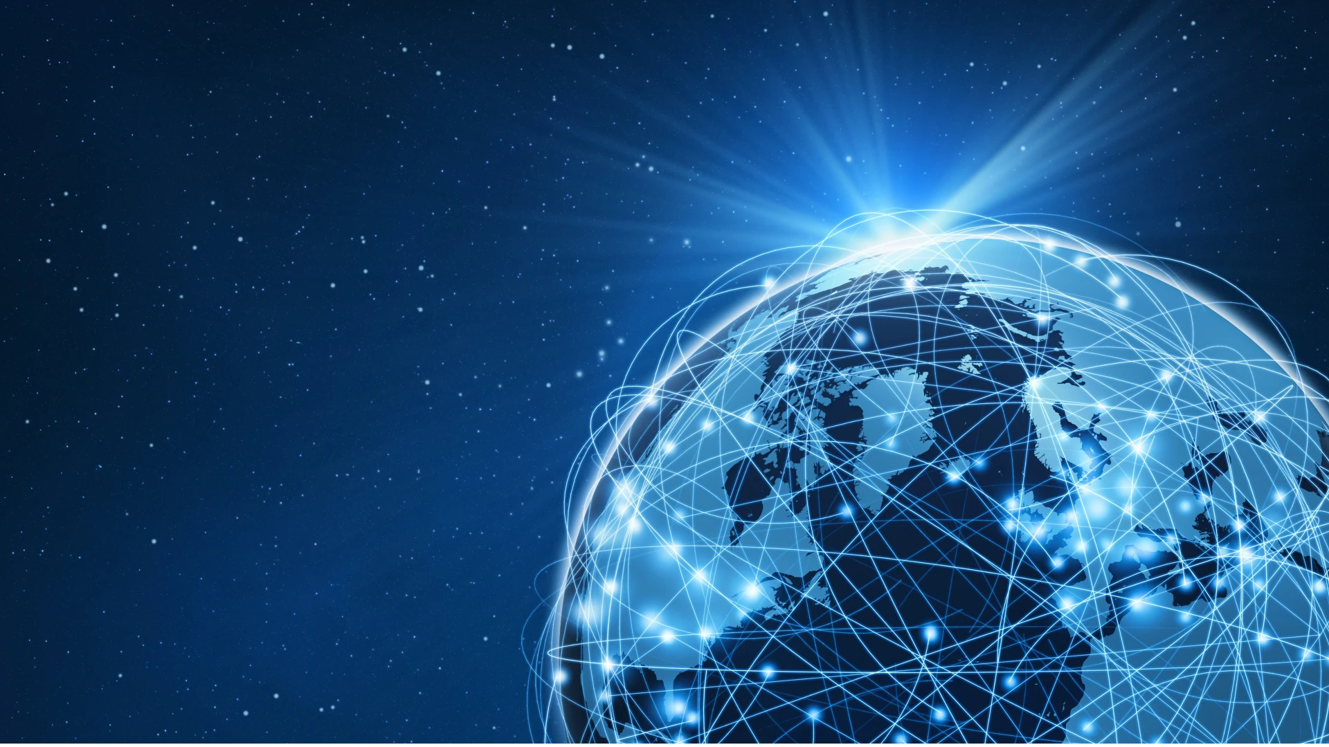 Global GNSS satellite correction network visualised over Earth