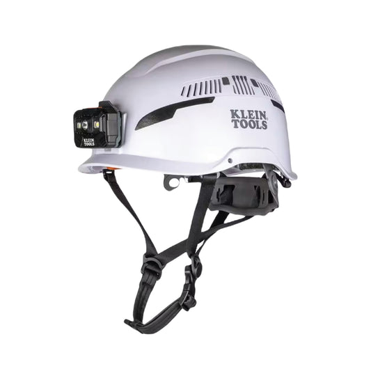 Klein Tools Type 2 Safety Helmet with Rechargeable Headlamp: Protective Headgear and Illumination for Enhanced Safety on the Job