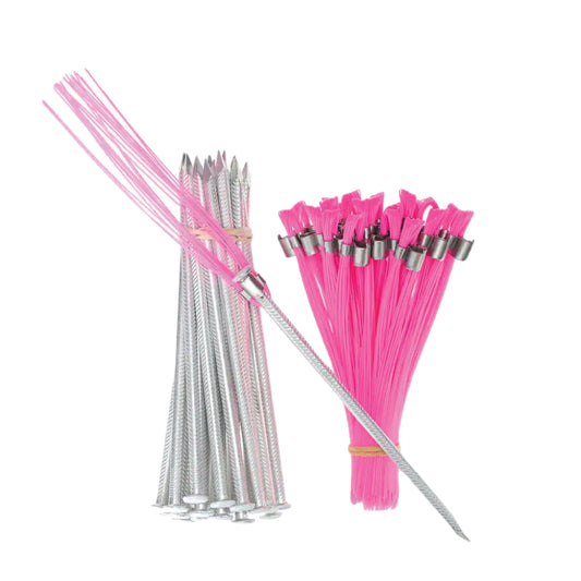 Trail Chasers Ground Pink Markers - 25 Pack: High-Visibility Ground Markers for Trail Navigation and Outdoor Applications