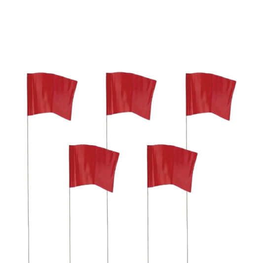 Red Pink Empire Flagging Tape: High-Visibility Marking Tape for Surveying, Trail Marking, and Identification, with Red Flag Attachment