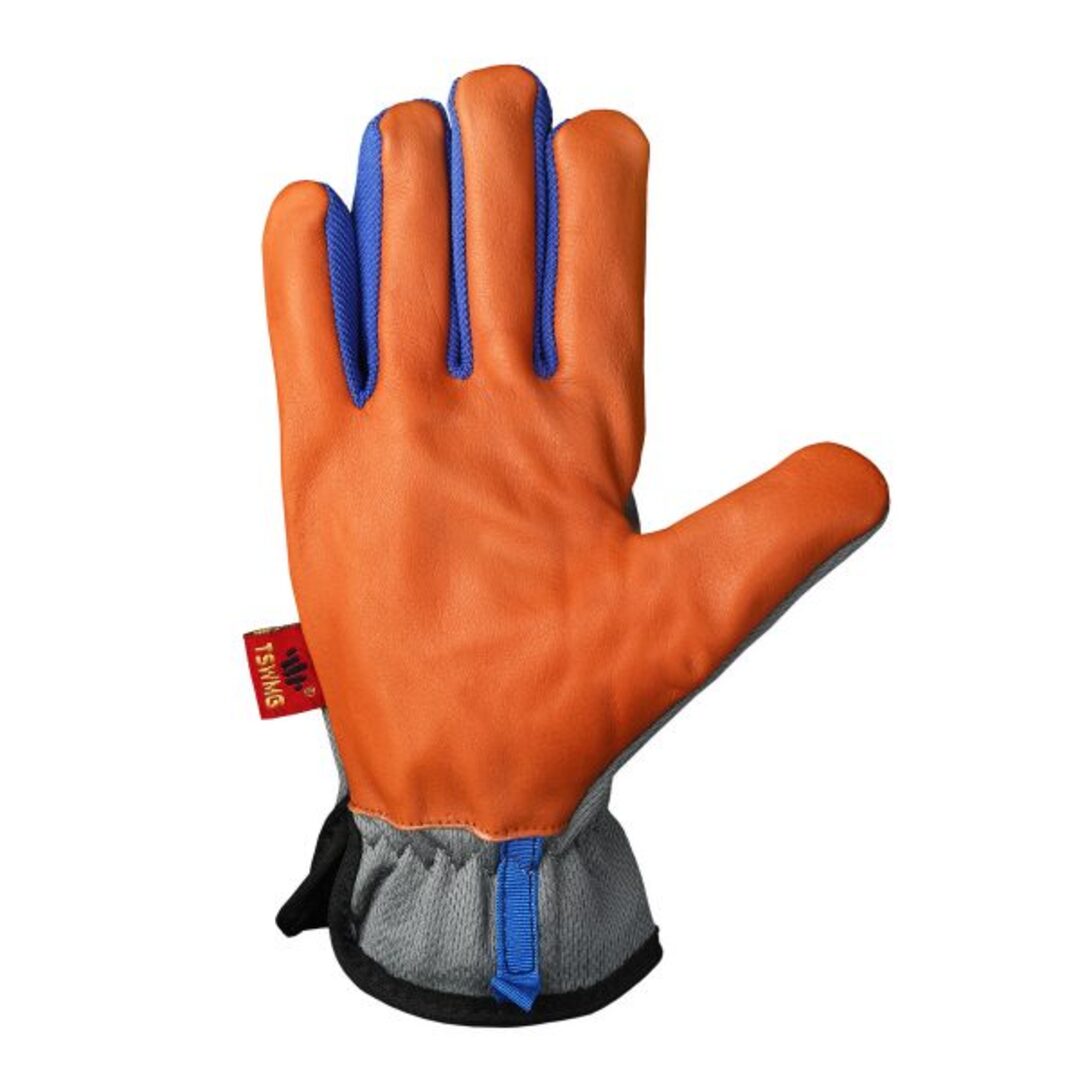 Detail of Cow Grain leather palm of SGW-525 gloves for superior grip