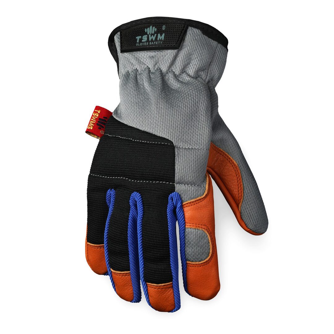 Leather Mechanics Gloves SGW-525 in construction environment, highlighting durability