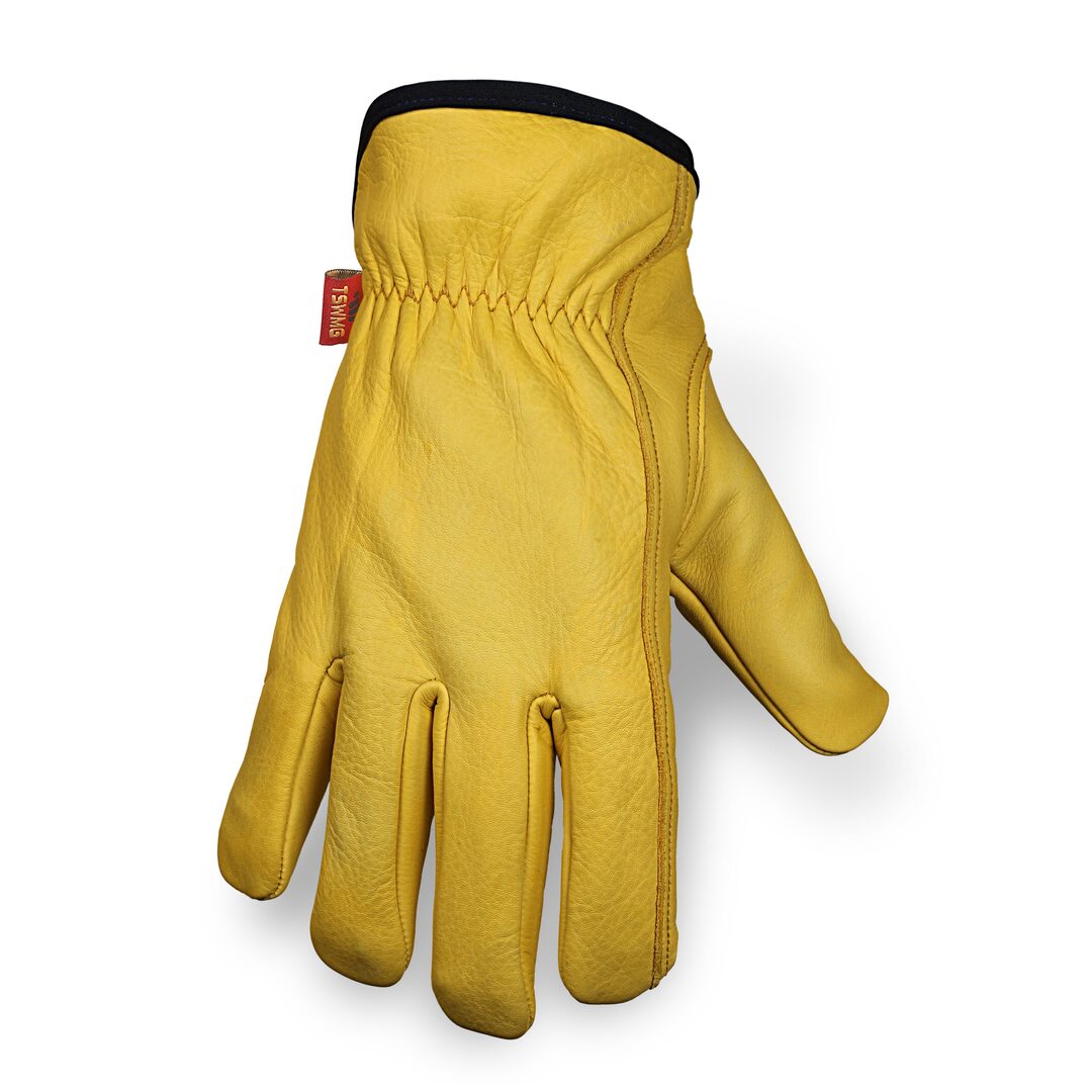 tswm cowhide construction gloves front side