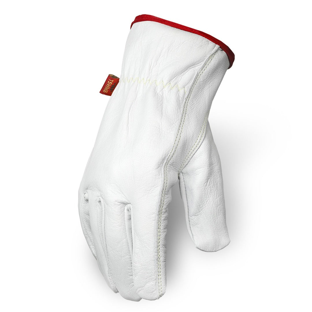 Goat Skin Driver Gloves GDG-1622 in use in construction setting