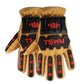 Pack of TPRG-596 Leather Gloves, highlighting sizes and durable construction
