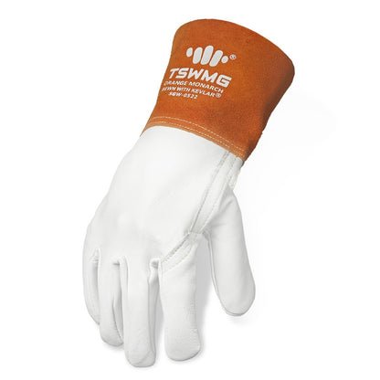 Premium Goat Leather MIG/TIG Gloves GIG-2522 in a construction environment