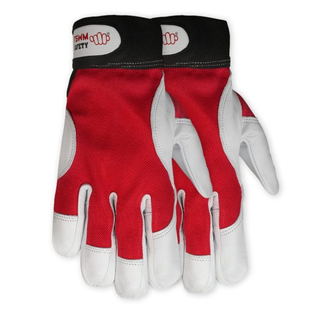 Pack of 12 SG-3456 Leather Palm Gloves, showing size options