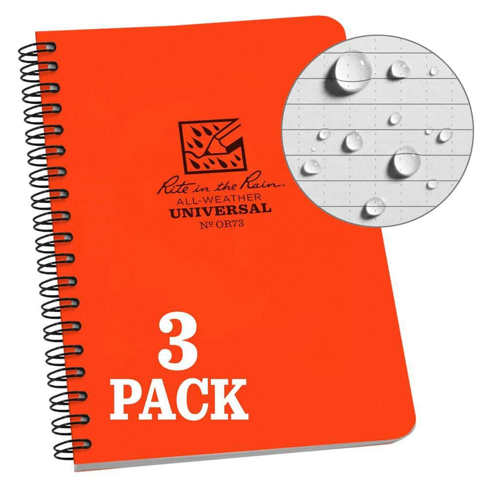 Ready for Any Challenge: 3-Pack Orange Weatherproof Notebooks ...