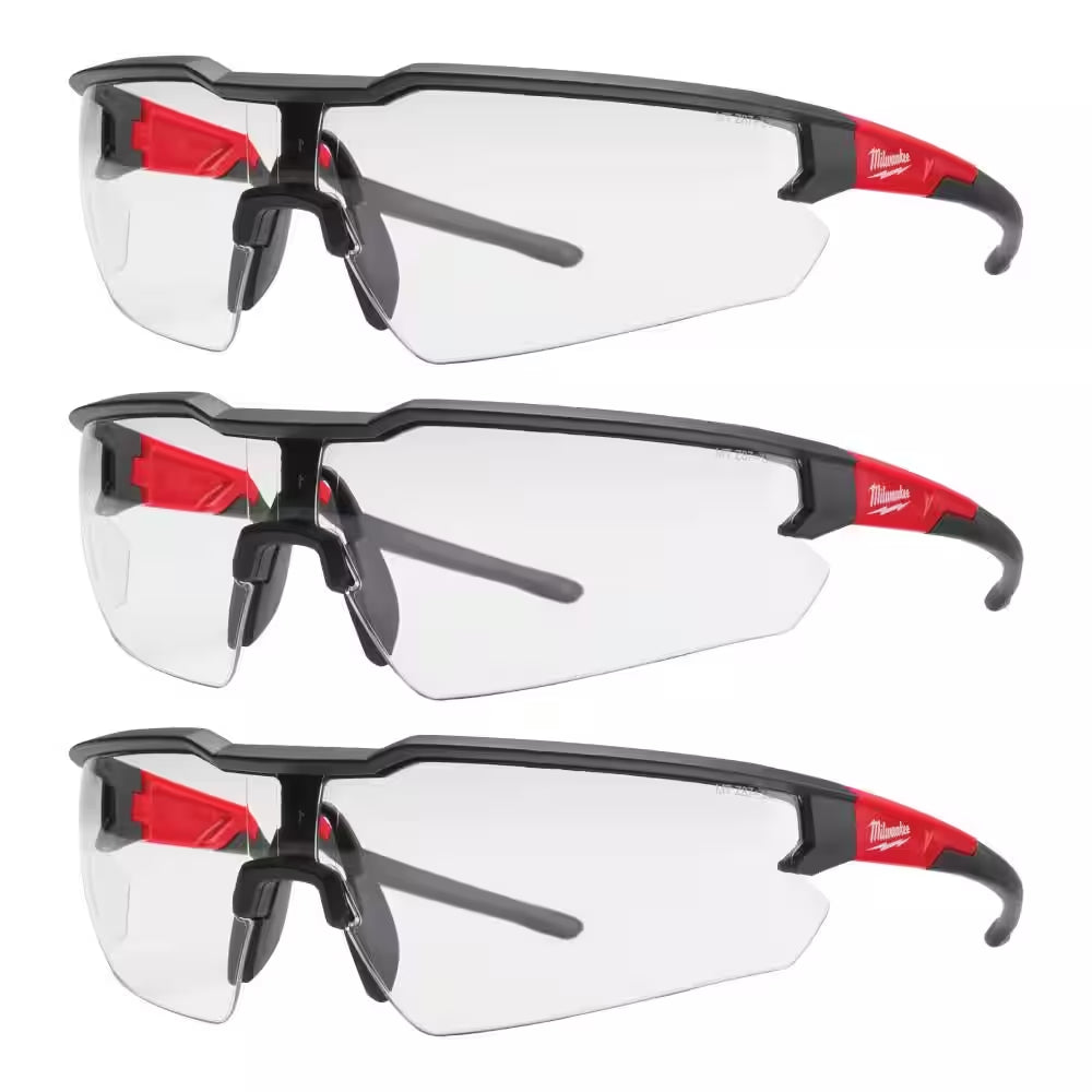 Safety Glasses with Clear Anti-Scratch Lenses (3-Pack)