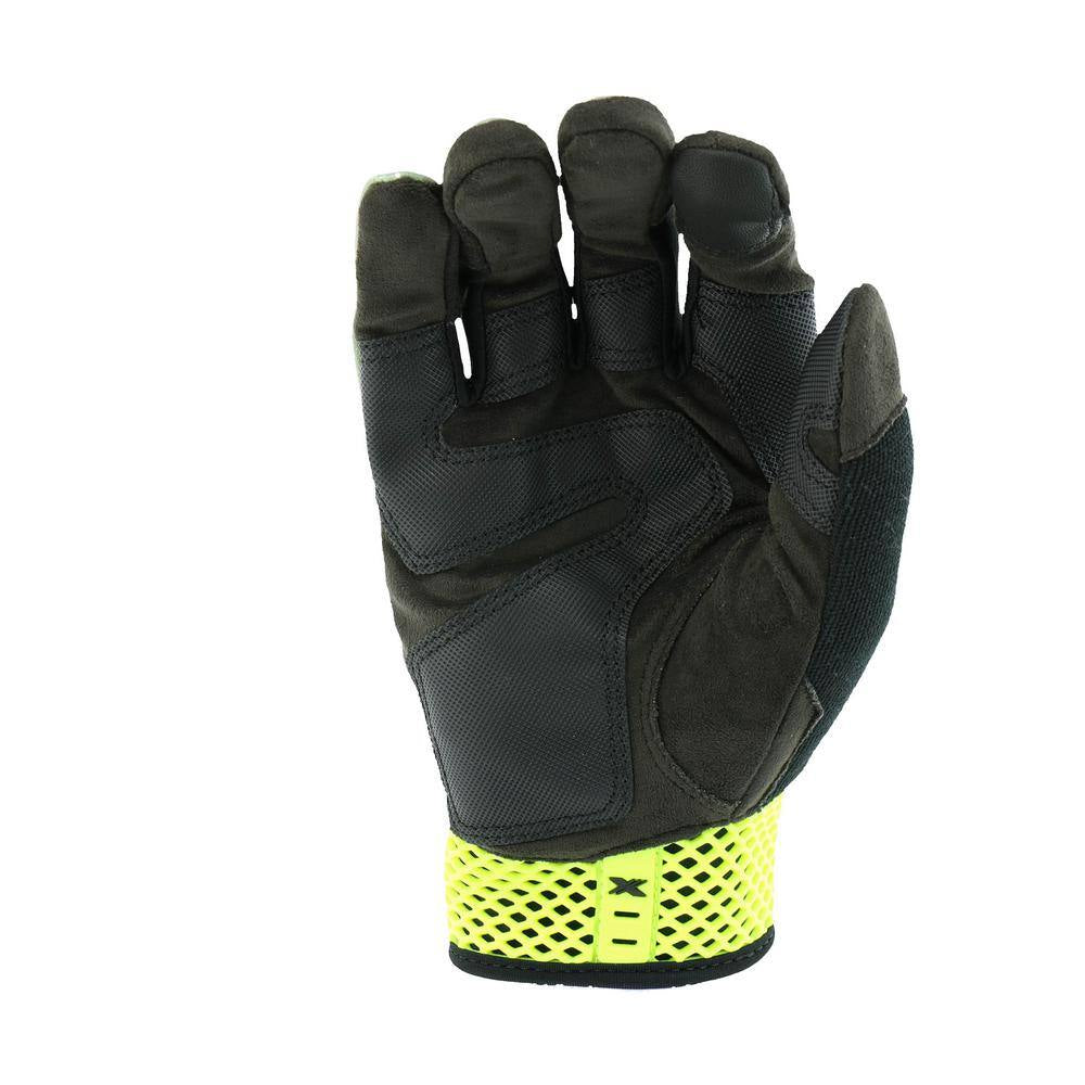 Extreme Work Medium Hi-Vis Safety Performance Synthetic Leather Work Glove with Spandex Back and Touch Screen Capability