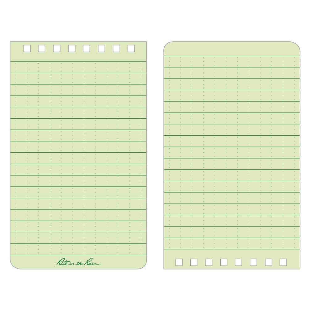 Weatherproof 3 In. X 5 In. Top Spiral Notebook, Green Cover (6-Pack)