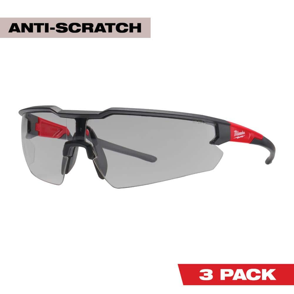 Safety Glasses with Clear Anti-Scratch Lenses (3-Pack)